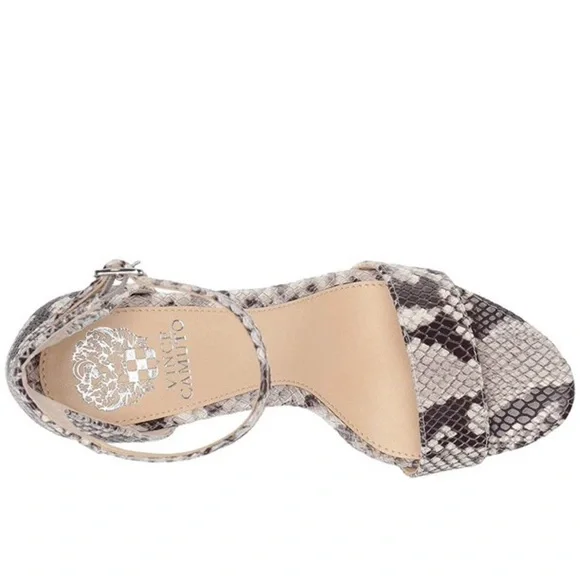 Vince Camuto Sathina Natural Snake Print Sandal 7.5 Used - Picture 5 of 6